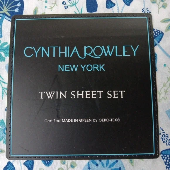 Cynthia Rowley Bedding Set of 4 TWIN Blue Mushroom Flower Groovy Cozy NEW Boho - Picture 3 of 4